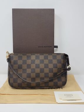 LOUIS VUITTON Damier Ebene Pochette Accessories Pouch Handbag